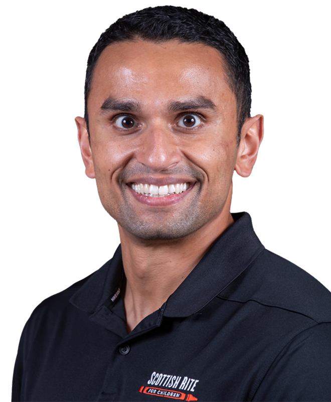 Rushi Patel, P.T., D.P.T, SCCE, is a Sports Physical Therapist at Scottish Rite for Children in Frisco.