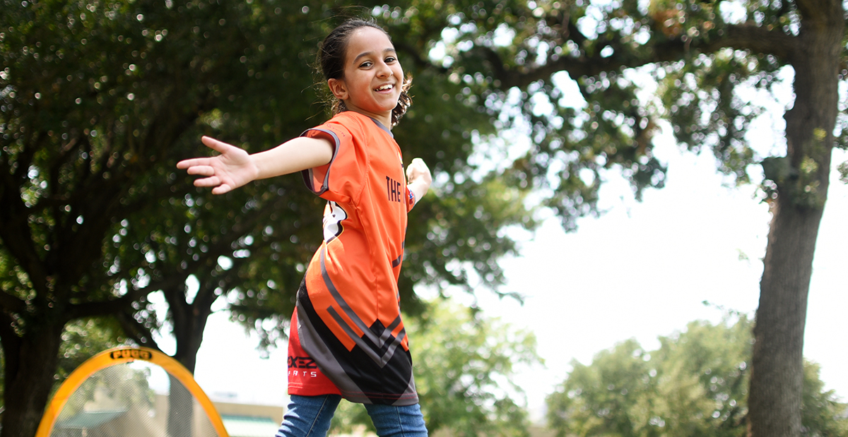 Child playing on the playground