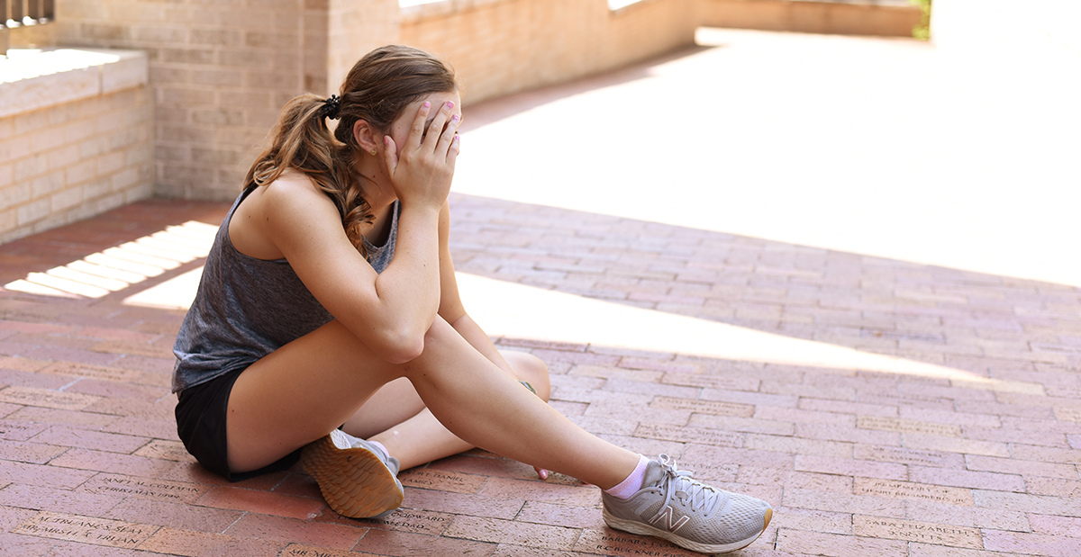 young girl outside