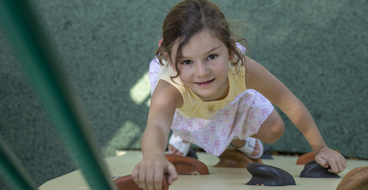 Patient playing on the playground