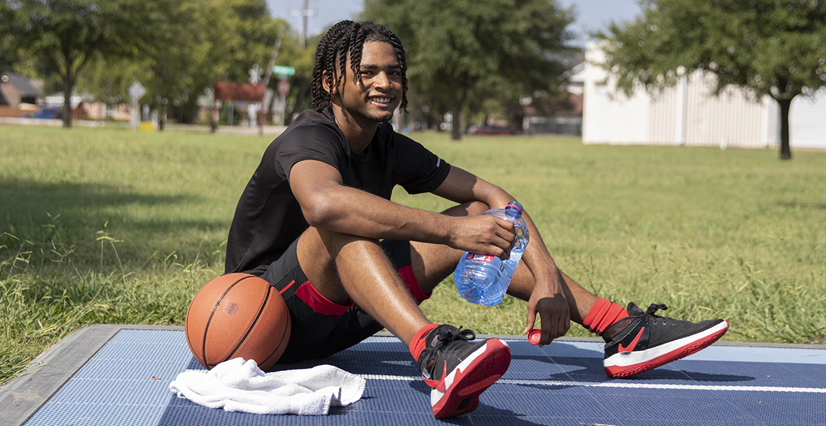 young athlete on the basketball court