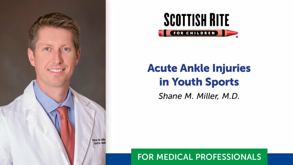 A medical professional assessing a young sports player's ankle injury, illustrating the common occurrence of acute injuries in youth sports.