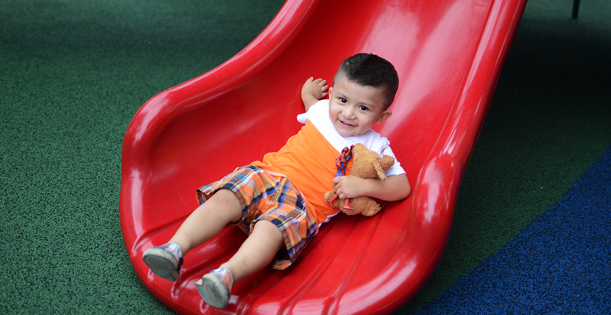 Isaac on the slide