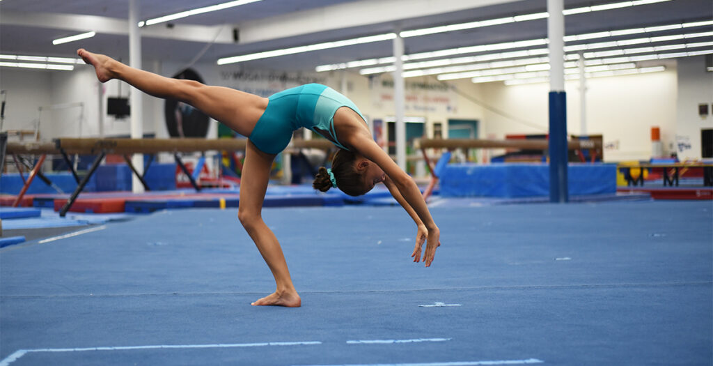 Gymnast in handstand